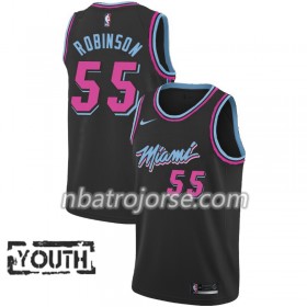 Barn Miami Heat Tröja Duncan Robinson 55 2018-19 Nike City Edition Svart Swingman